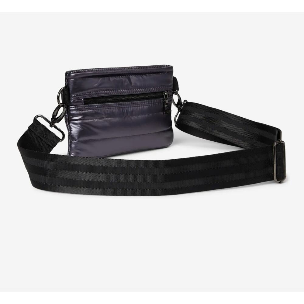 THINK ROYLN Puffer Quilted Crossbody Bum Bag Shiny Navy - Picture 9 of 14